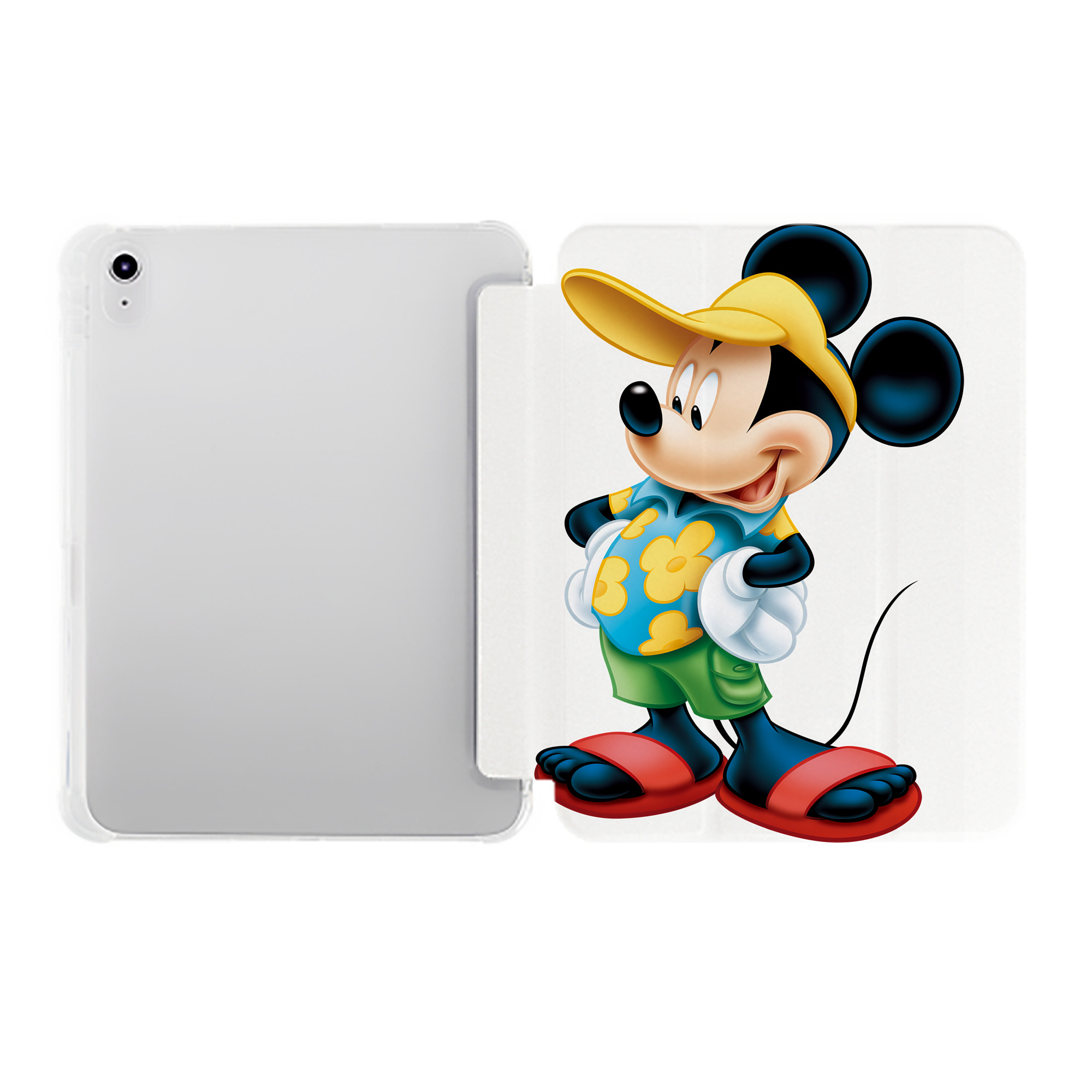 （画像用） ミッキーマウス Mickey Mouse IPad ケース ペン収納付き 三つ折りスタンド PUレザー×シリコン 対応機種9.5/10.5/10.9インチ